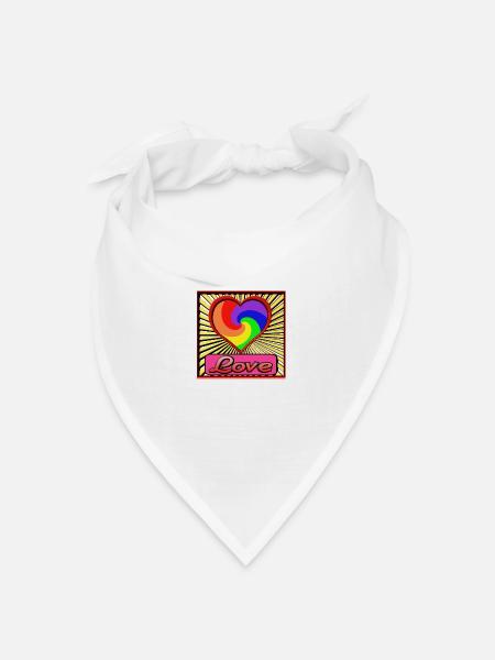 love - Bandana Dreieckstuch - Weiß