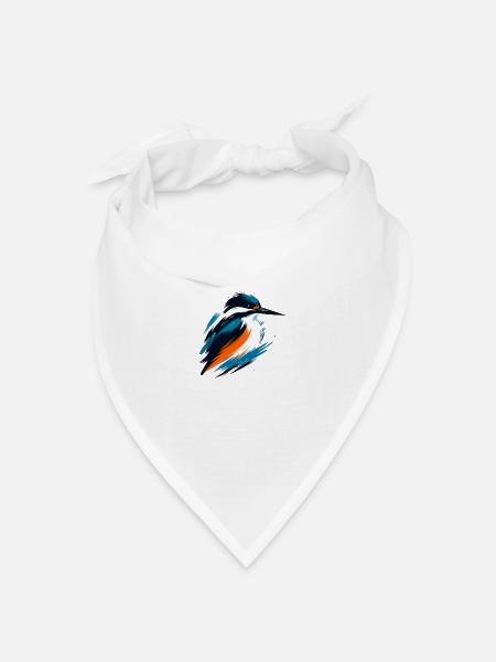 Dynamischer Eisvogel - Bandana Dreieckstuch - Weiß