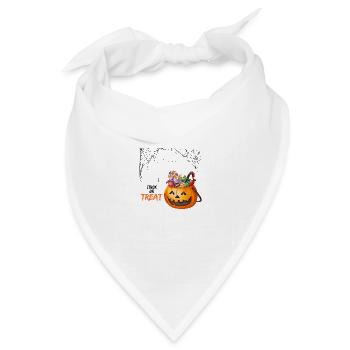 Halloween trick or treat - Bandana Dreieckstuch - Weiß - Vorne