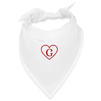 Buchstabe g rotes Herz - Bandana Dreieckstuch - Weiß - Vorne