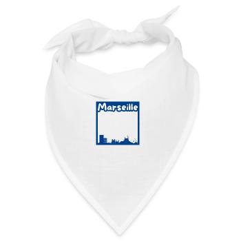 Stadt Marseille - Bandana Dreieckstuch - Weiß - Vorne