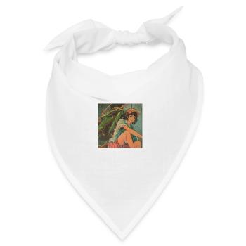 80er Jahre Anime Teen Beruhigender Hochwertiger Modedruck - Bandana Dreieckstuch - Weiß - Vorne