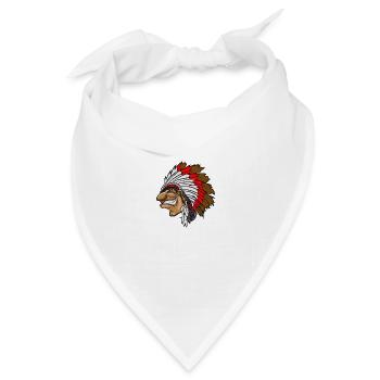 Indianerhäuptling grinst listig Cartoon lächelt - Bandana Dreieckstuch - Weiß - Vorne
