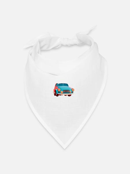 altes Abstraktes Auto - Bandana Dreieckstuch - Weiß
