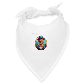 Lustiger Dino Comic - Bandana Dreieckstuch - Weiß - Vorne