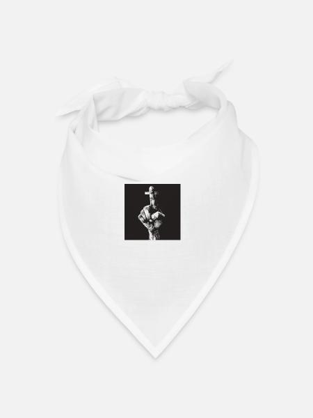 Cross finger - Bandana Dreieckstuch - Weiß