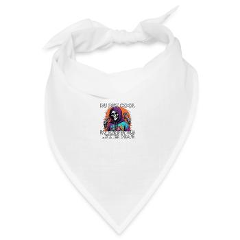 Du bist cool morbider lustiger Spruch Sensenmann - Bandana Dreieckstuch - Weiß - Vorne