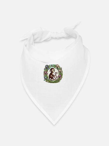 Iris-Affe - Bandana Dreieckstuch - Weiß