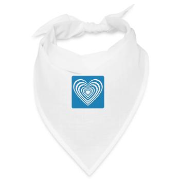 Blaues Herz - Bandana Dreieckstuch - Weiß - Vorne