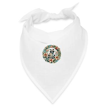 Waschbär-Lilie - Bandana Dreieckstuch - Weiß - Vorne