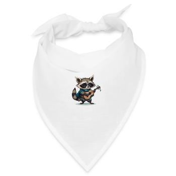 Waschbär-Barde - Bandana Dreieckstuch - Weiß - Vorne