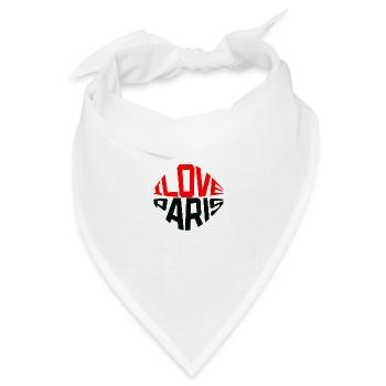 Ich liebe Paris, die Stadt der Liebe - Bandana Dreieckstuch - Weiß - Vorne
