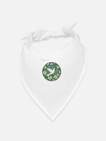 Friedenstaube - Bandana Dreieckstuch - Weiß