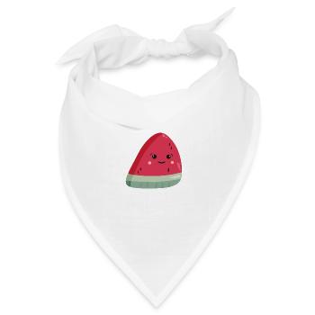 Kawaii Wassermelone - Bandana Dreieckstuch - Weiß - Vorne