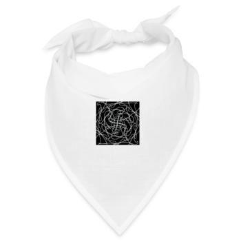 Schwarz-Weiß-Abstraktes Design - Bandana Dreieckstuch - Weiß - Vorne