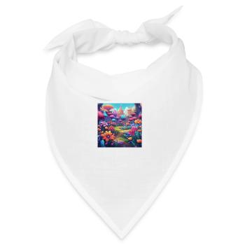 Flowers 2 - Bandana Dreieckstuch - Weiß - Vorne