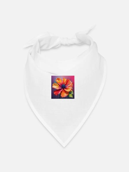 Blume - Bandana Dreieckstuch - Weiß