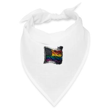 pride american rainbow flag - Bandana Dreieckstuch - Weiß - Vorne
