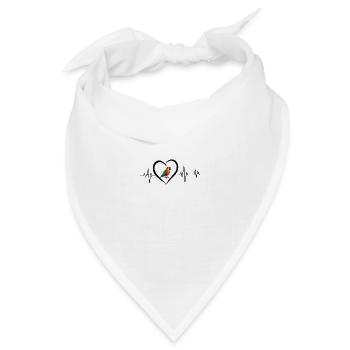 Papageien-Herzschlag - Bandana Dreieckstuch - Weiß - Vorne