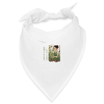Grüner Daumen Grünes Herz - Bandana Dreieckstuch - Weiß - Vorne