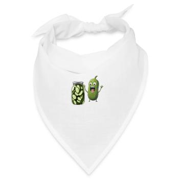 Pickle Reacting To Jar Of Pickles - Pickle Lovers - Bandana Dreieckstuch - Weiß - Vorne