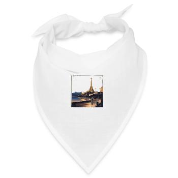 Pariser Glanz unter den Sternen - Bandana Dreieckstuch - Weiß - Vorne