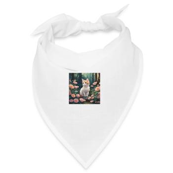 Cat - Bandana Dreieckstuch - Weiß - Vorne
