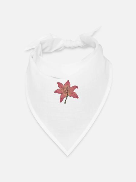 Lilie Blume - Bandana Dreieckstuch - Weiß