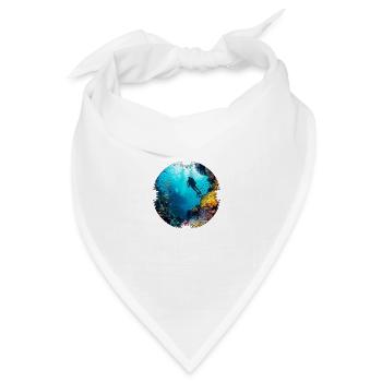 Tauchen in farbenfrohen Korallenriffen - Bandana Dreieckstuch - Weiß - Vorne