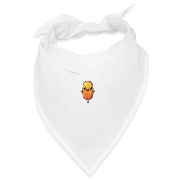 Fröhliches Sommer-Eis am Stiel in Gelb und Orange - Bandana Dreieckstuch - Weiß - Vorne