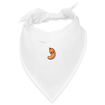 Lachende Wurst in U-Form im Cartoon-Stil - Bandana Dreieckstuch - Weiß - Vorne