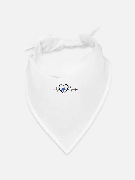 Seestern-Herzschlag - Bandana Dreieckstuch - Weiß