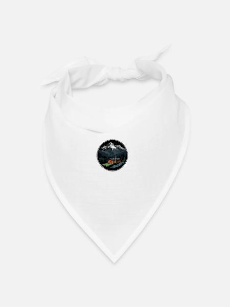 Schweizer Berge - Bandana Dreieckstuch - Weiß