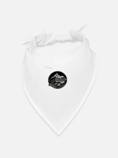 Schweizer Berge - Bandana Dreieckstuch - Weiß