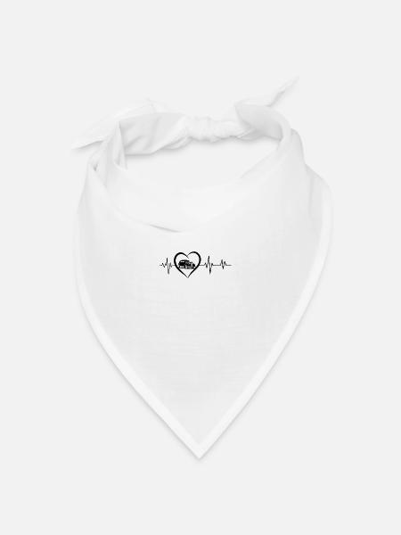 Heartbeat Oldtimer - Bandana Dreieckstuch - Weiß