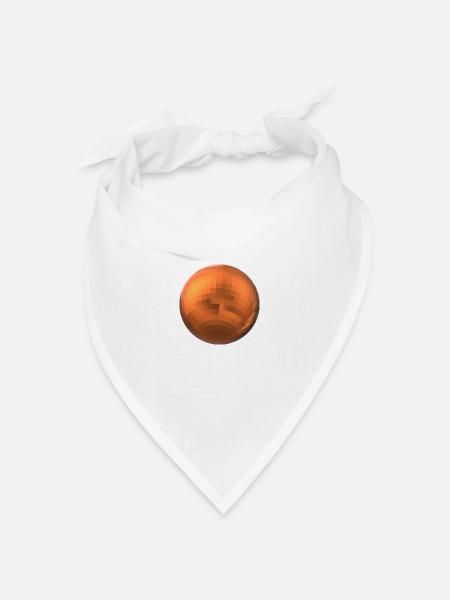 Orangefarbene Kugel - Bandana Dreieckstuch - Weiß