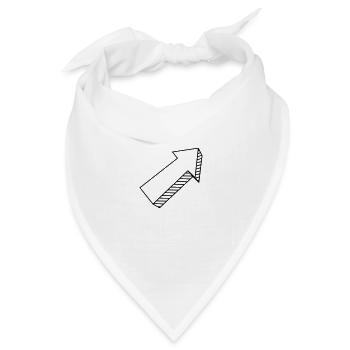 Pfeil in 3D - Bandana Dreieckstuch - Weiß - Vorne