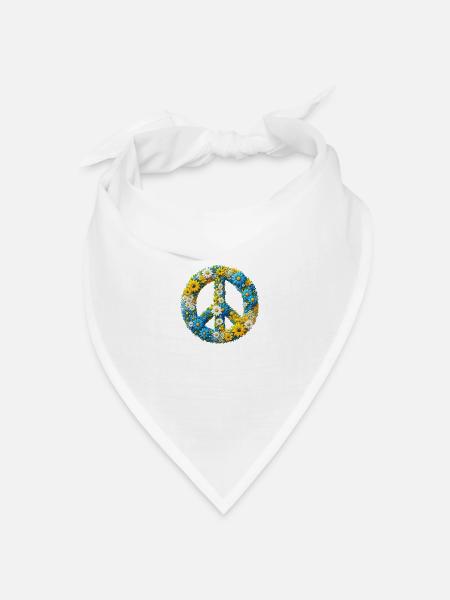 Hippie Soul Groovy Sommer Zeit Frieden Liebe Ukraine - Bandana Dreieckstuch - Weiß
