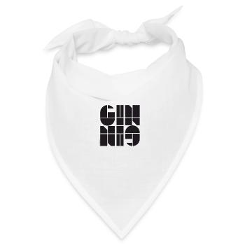 Gin Lover Design in schwarzweiß - Bandana Dreieckstuch - Weiß - Vorne