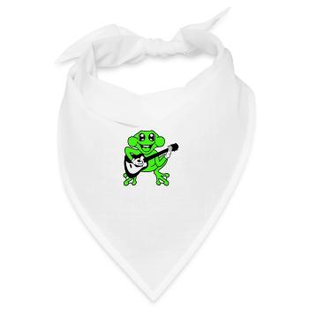 Frosch Fröschchen Spielt Gitarre Musik Gitarrist - Bandana Dreieckstuch - Weiß - Vorne
