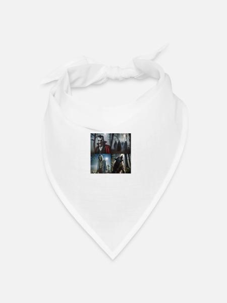 Grusel Halloween - Bandana Dreieckstuch - Weiß