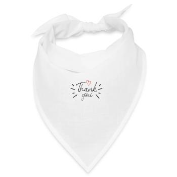 thank you Schriftzug - Bandana Dreieckstuch - Weiß - Vorne