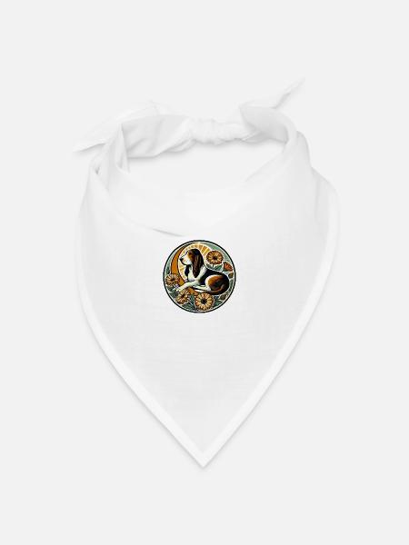 Basset Hound - Bandana Dreieckstuch - Weiß