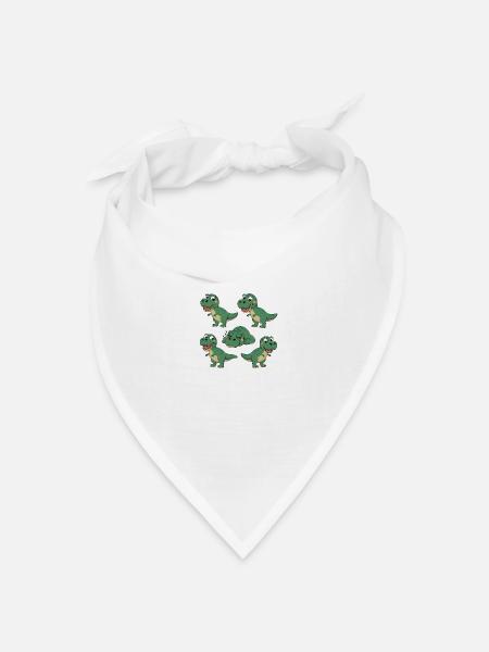T-Rex Dinosaurier Kinder T-Shirt - Bandana Dreieckstuch - Weiß