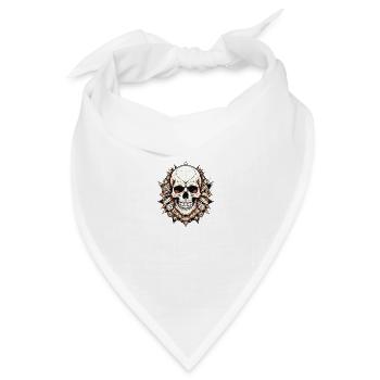 Edgy Skull Design - Bandana Dreieckstuch - Weiß - Vorne