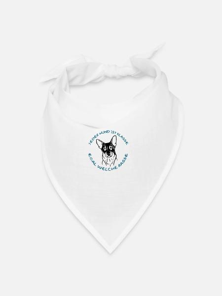 Jeder Hund ist klasse - Schäferhund - Bandana Dreieckstuch - Weiß