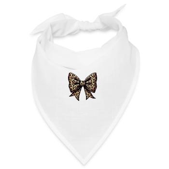 GROSSE SCHLEIFE MIT LEOPARD-TREND - Bandana Dreieckstuch - Weiß - Vorne