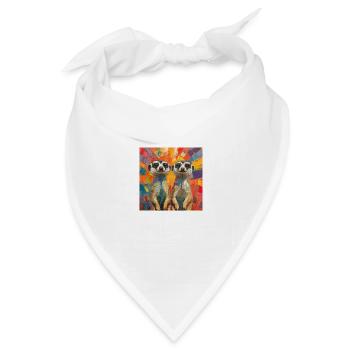 Erdmännchen - Bandana Dreieckstuch - Weiß - Vorne