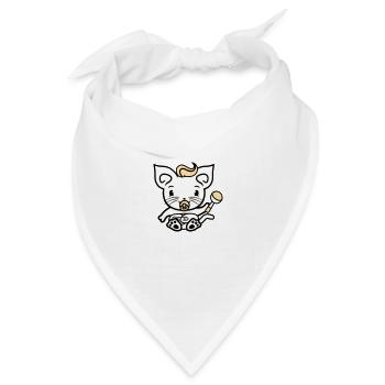 Baby Katze Süßes Schnuller Kätzchen Rassel Kind - Bandana Dreieckstuch - Weiß - Vorne