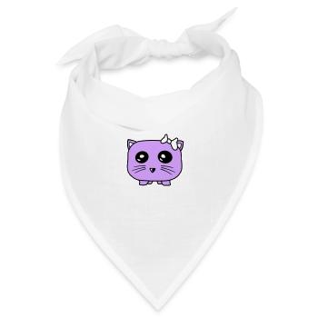 Mädchen Katze Hübsche Schleife Kleine Hamster Frau - Bandana Dreieckstuch - Weiß - Vorne